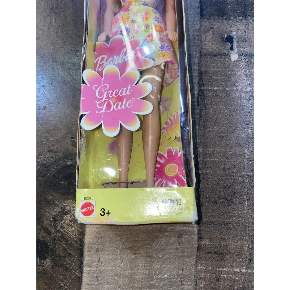 2002 Great Date Barbie Doll Blonde Floral Dress Mattel B2818 Vintage‎